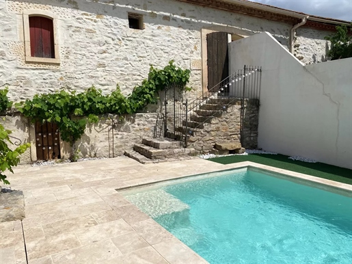Exceptional barn conversion with gardens and large convertible space in popular Minervois village