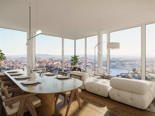 Apartamento T3 duplex com terraço, no mais recente empreendimento a nascer nas margens do Rio Douro