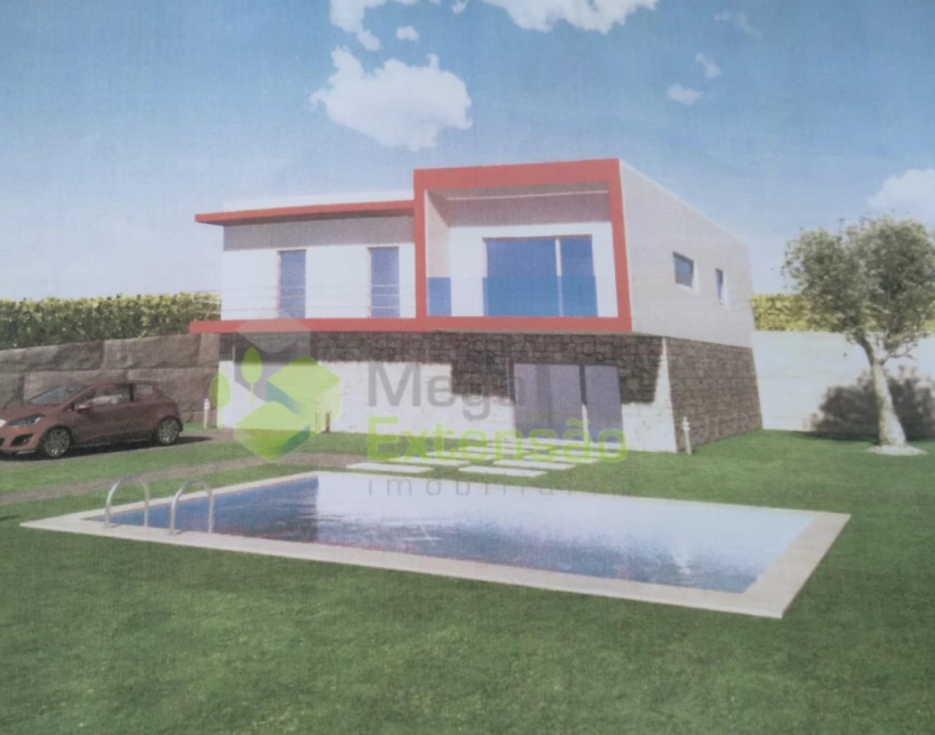 3 bedroom villa, under construction, near Cadaval, with garage and patio. Countryside view