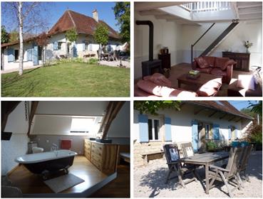 Restored Bresse farm, home main + 1 cottage for rent summer or well receive the 